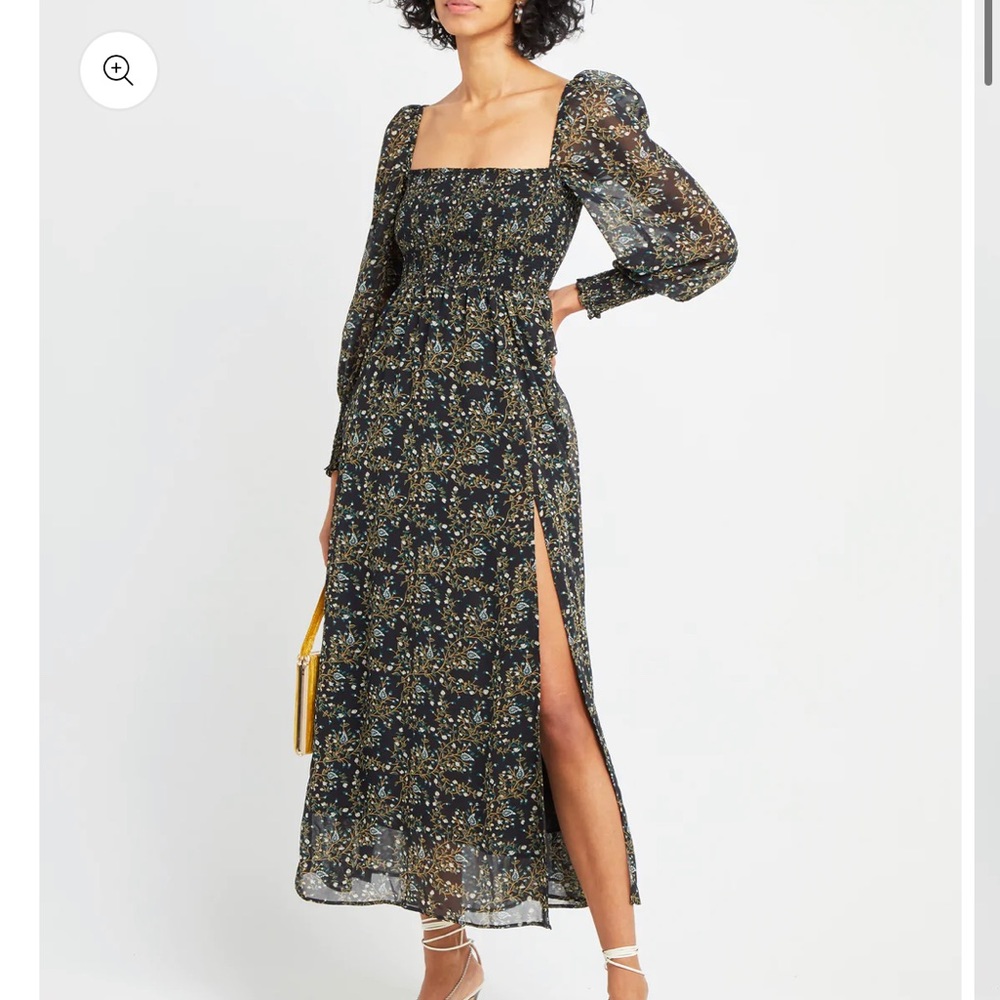 O.P.T. Puff Sleeved Midi Dress sz L